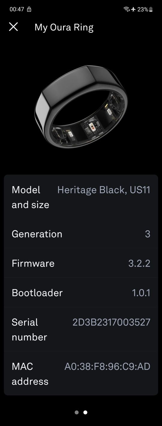 Oura ring gen 3 rozmiar 11