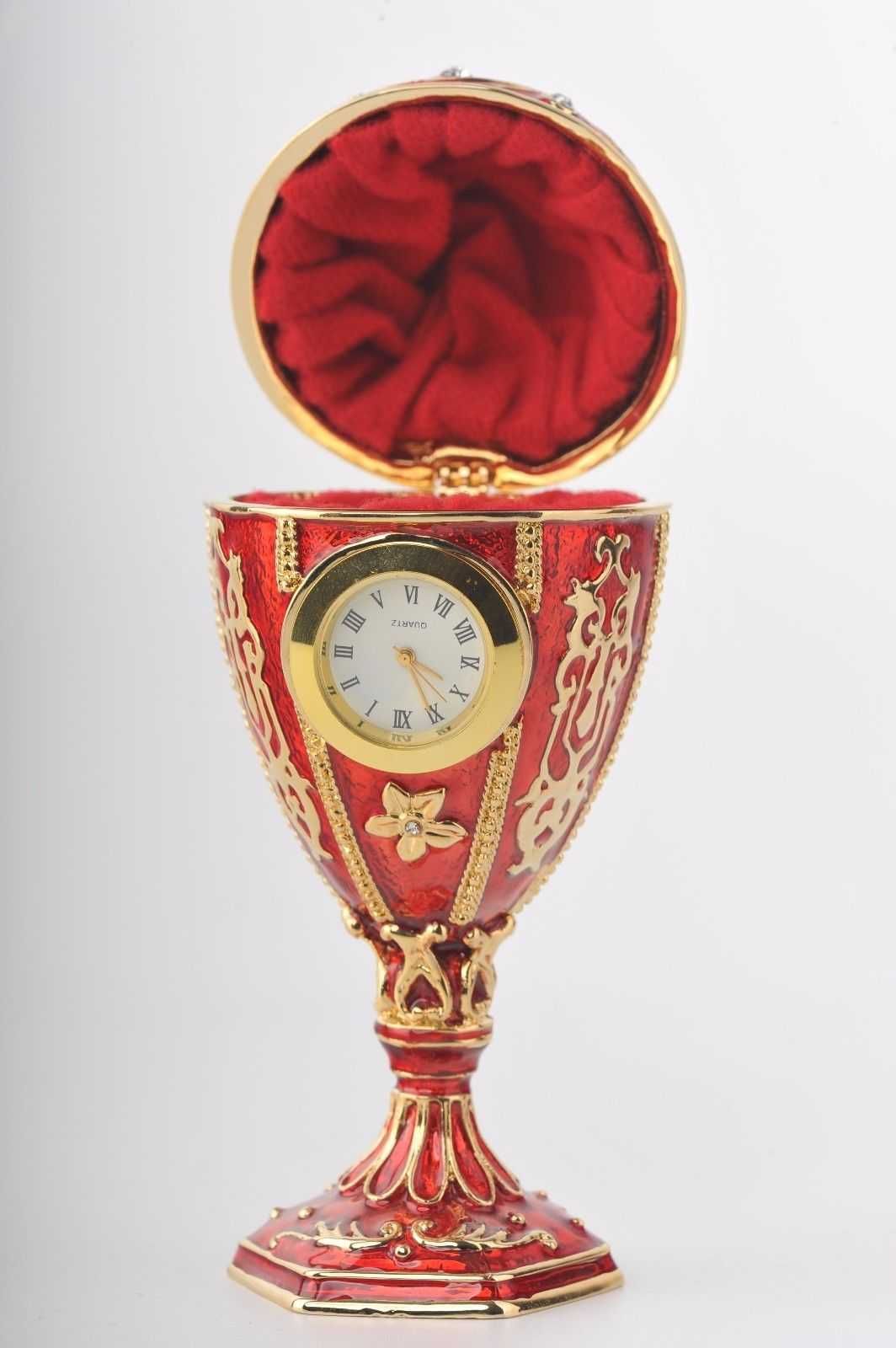 Czerwone jajko puzdreko pisanka zegarek Katalog Keren Kopal Faberge