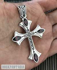 Ексклюзивний срібний чоловічий хрестик Ренесанс, серебрянный крестик