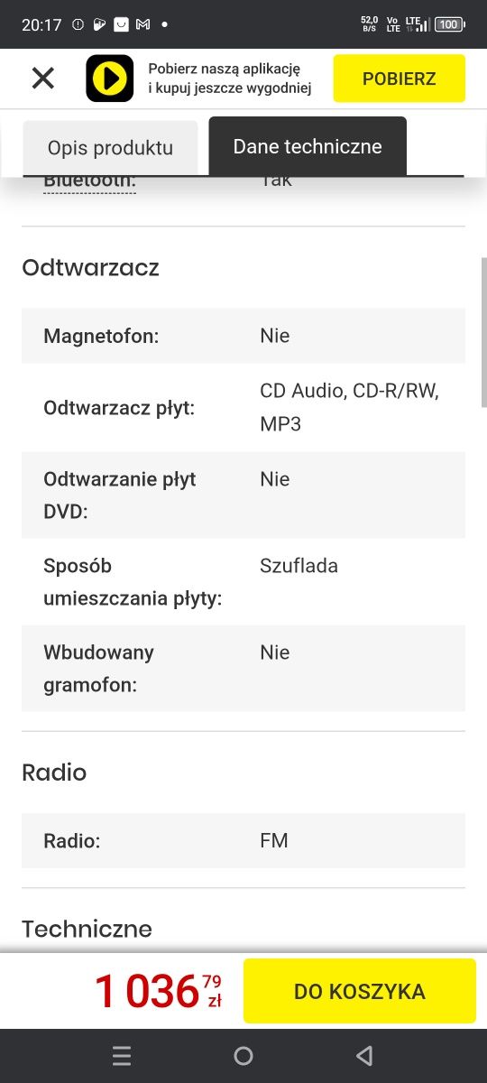 Sprzedam wieżę panasonic