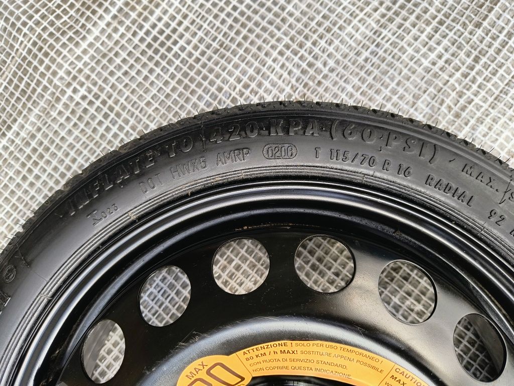 Koło dojazdowe dojazdówka zapas Opel 115/70R16 16 cali 5x100 Astra H