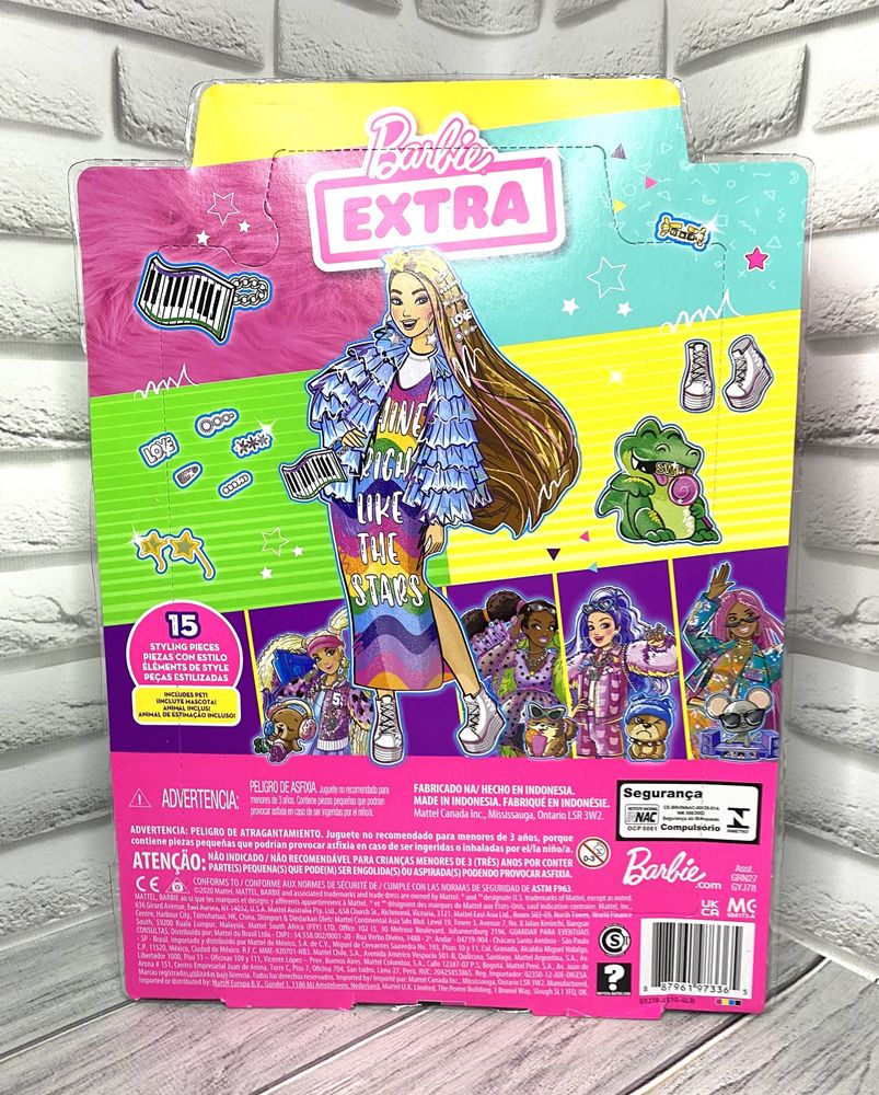 Кукла Барби Экстра Модница в голубом жакете с рюшами Barbie Extra Doll