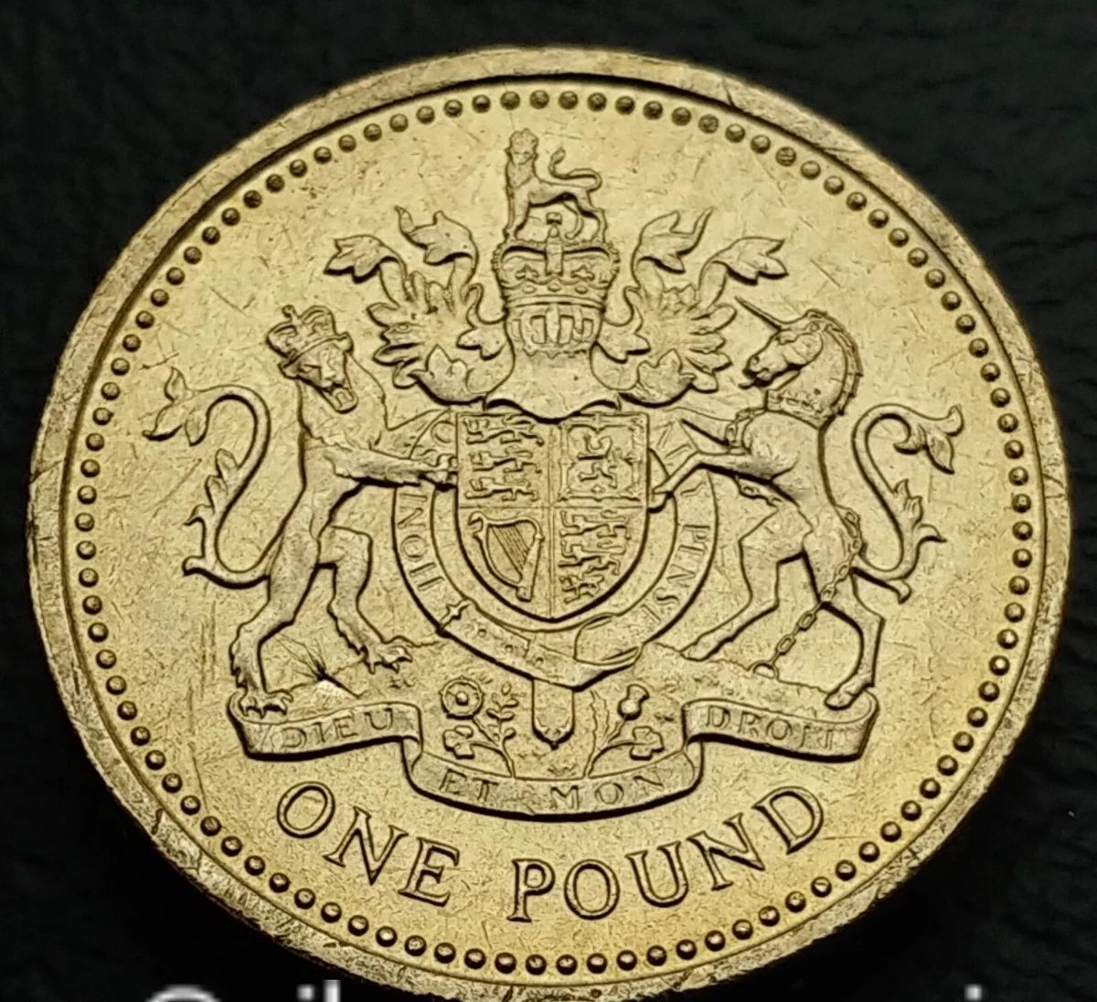 Moeda de uma libra do Reino Unido 1993 Elizabeth II