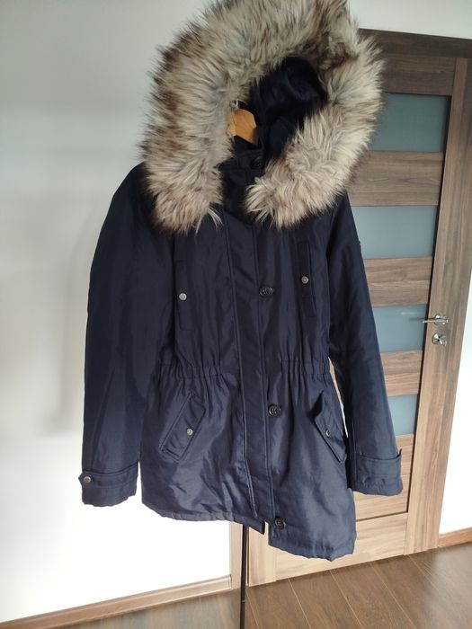 Granatowa kurtka parka only L przejściowa