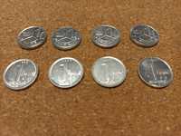 Belgia - 8 historycznych monet o nominale 1 franka