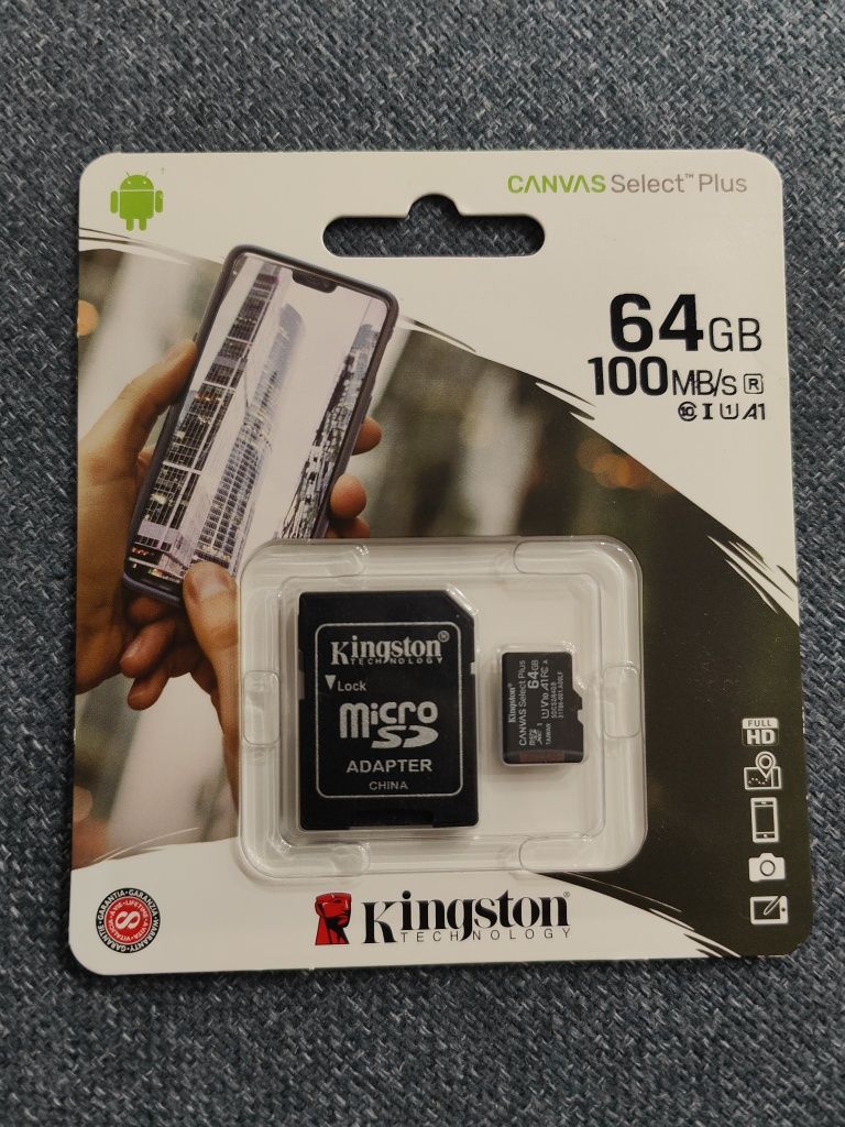 Cartão Memória Kingston Micro SD 64GB (Novo/Selado)