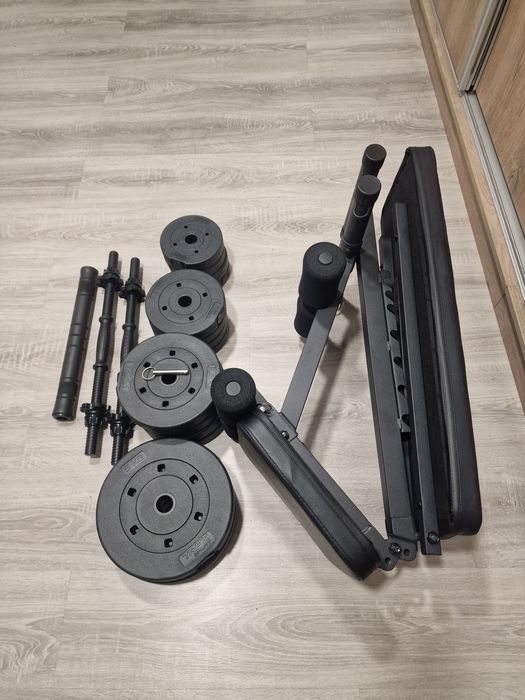 Ławeczka TREX + Hantle 40kg