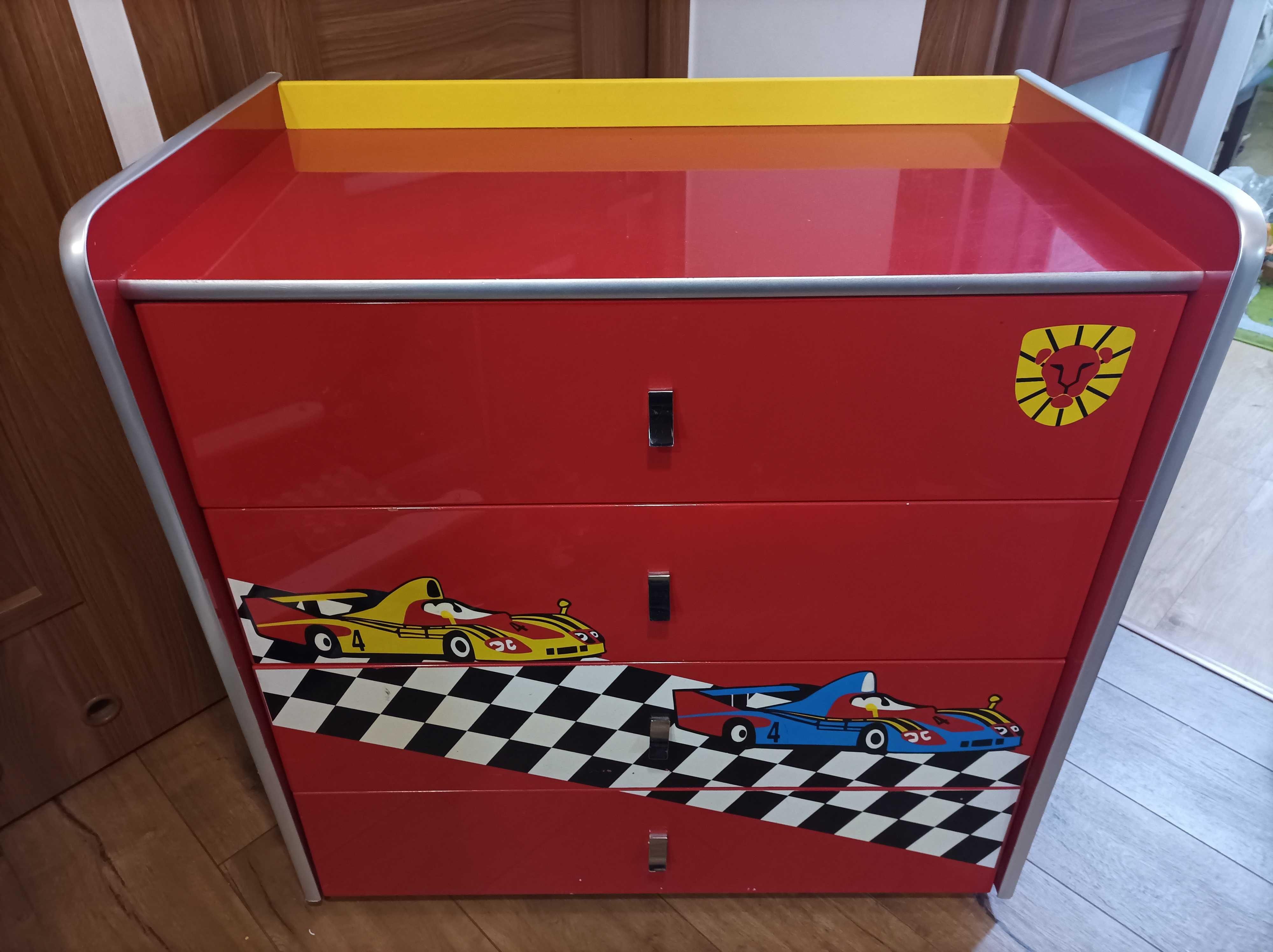 Meble dziecięce Ferrari - Szafa, Komoda, Biurko, Regał, mały schowek