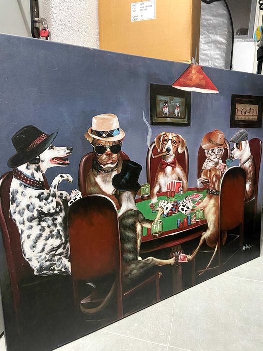 Quadro cães a jogar poker