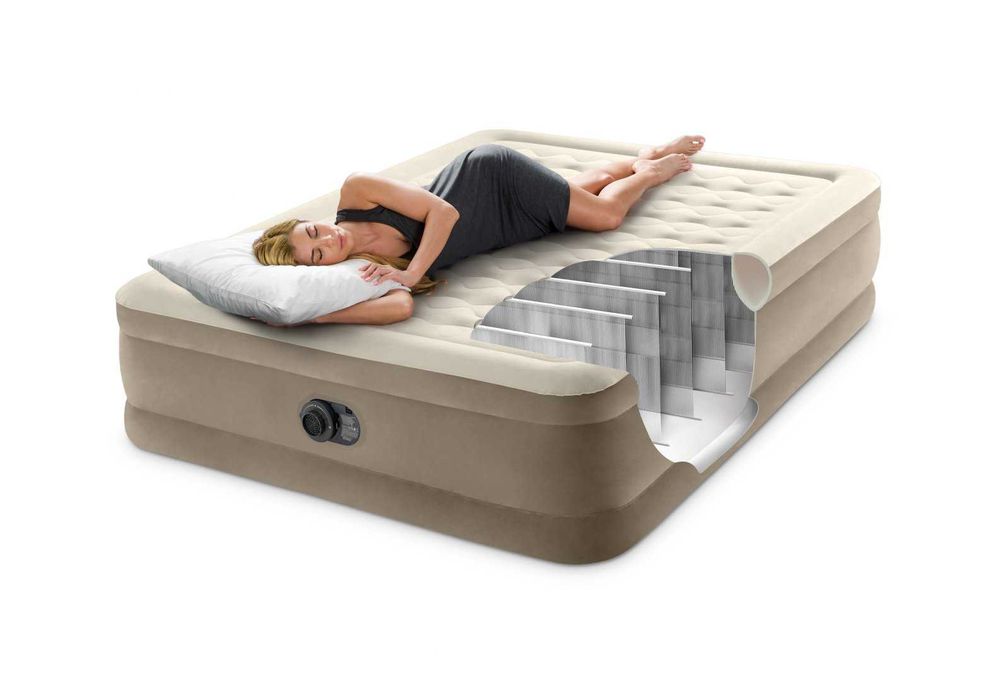 Materac Dmuchany Dwuosobowy z Pompką Elektryczną INTEX 64428 H=46cm