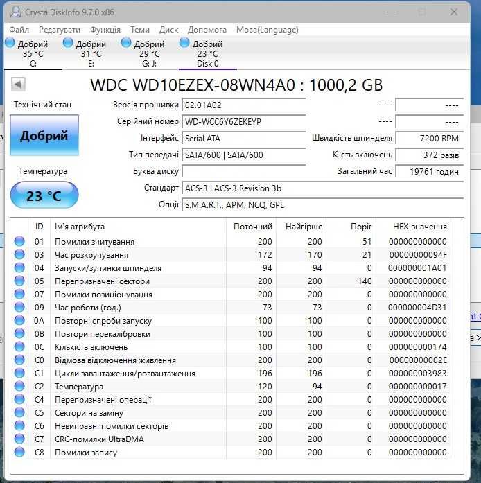 Жорсткий диск Western Digital Blue 1TB 7200rpm WD10EZEX 3.5 SATA III