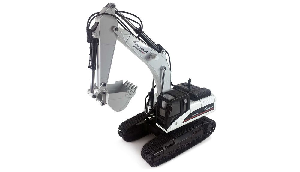 Huina 1580 V4 - RC Escavadora versão 4 em Metal - Branco