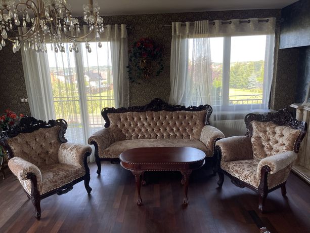Komplet sofa ława i fotele