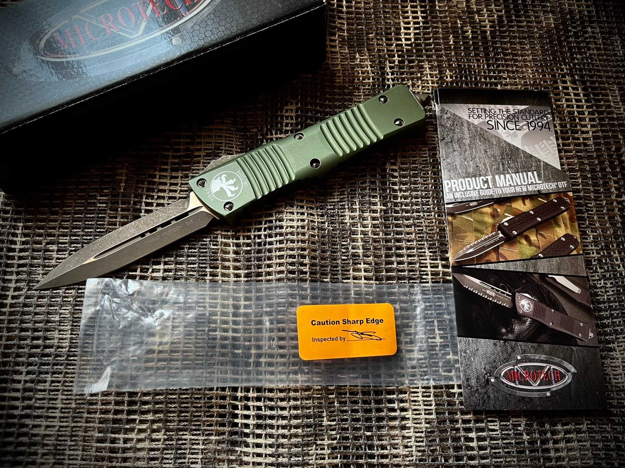 Nóż OTF Microtech Combat Troodon Signatures Bronzed OD Green USA