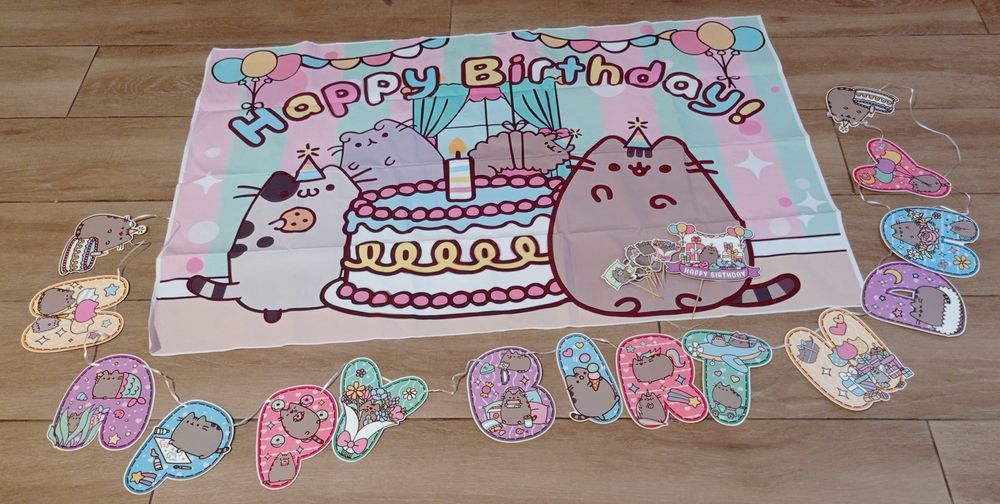 Ozdoby dekoracje urodzinowe Pusheen