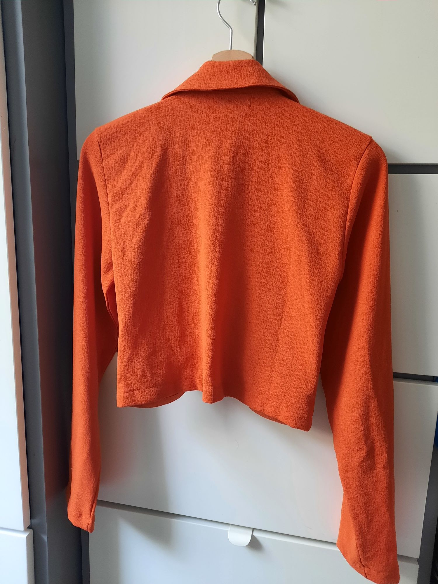 Koszula damska krótka z długim rękawem pomarańczowa Reserved r. S