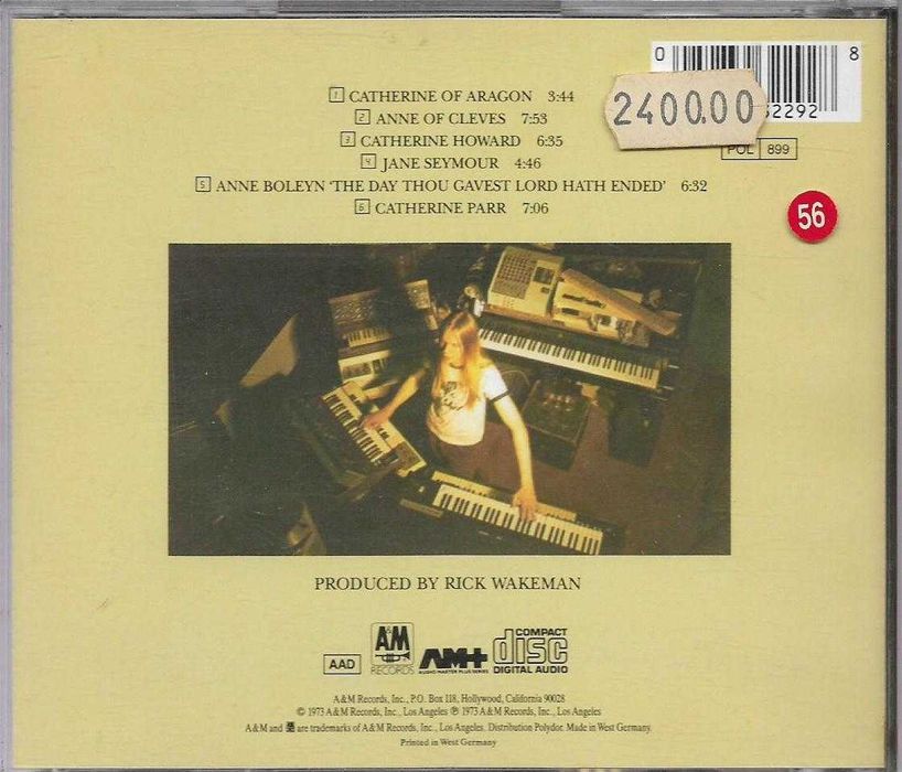 Rick Wakeman - - - - - The Six Wives Of Henry The VIII - - - - - CD