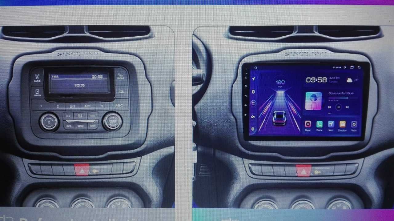 Radio GPS nawigacja kolor 3D dotyk KAMERA android JEEP RENEGADE 2014-