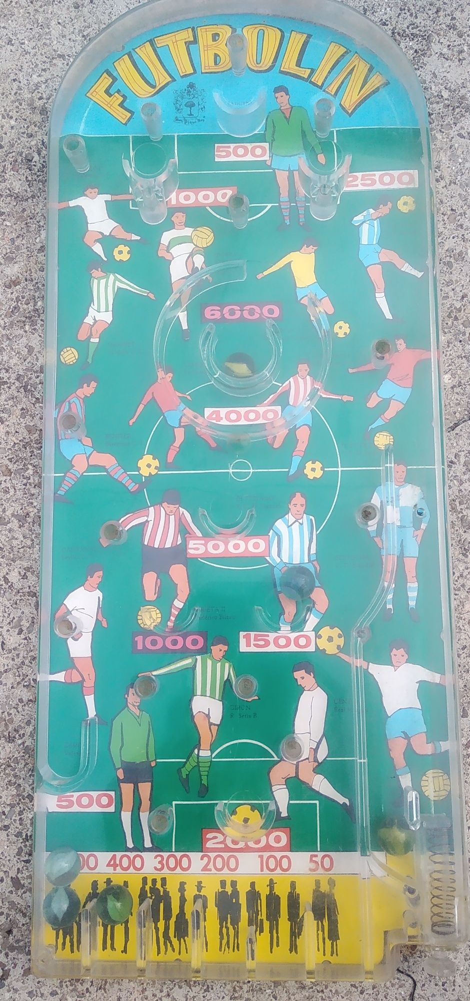 Jogo Espanhol antigo Futbolin tipo pinball