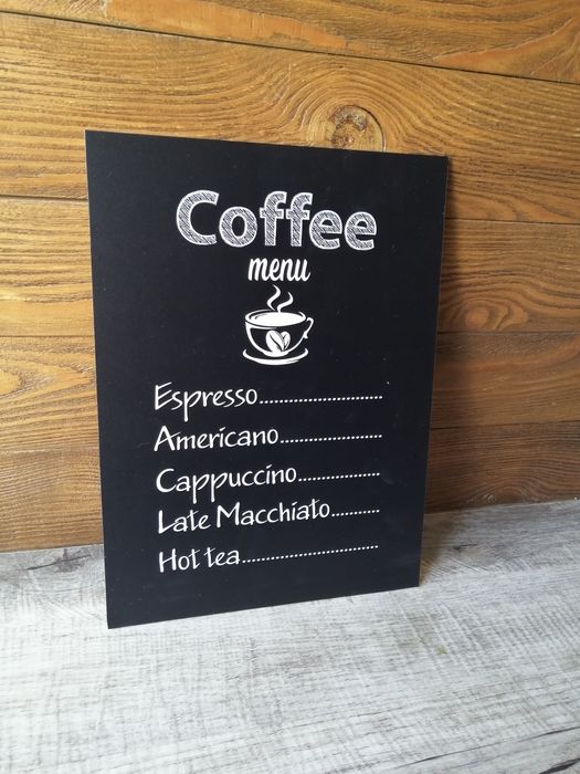 Меню для кофейни, ценник, Меловая доска