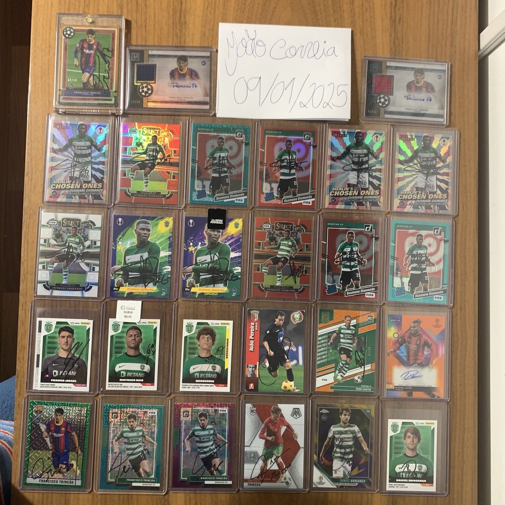 Cartas assinadas por jogadores de Sporting
