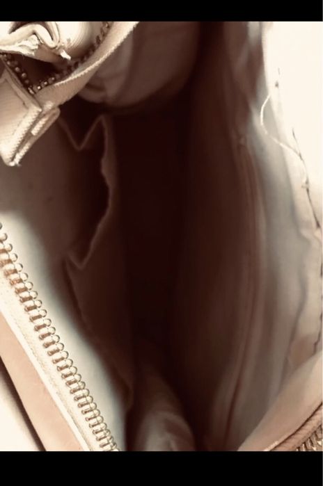 Torebka na ramię, torba typu shopper z zamkiem, Zara, pudrowy róż