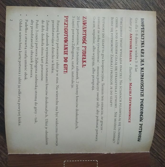 Potwory do szafy gra firmy Granna