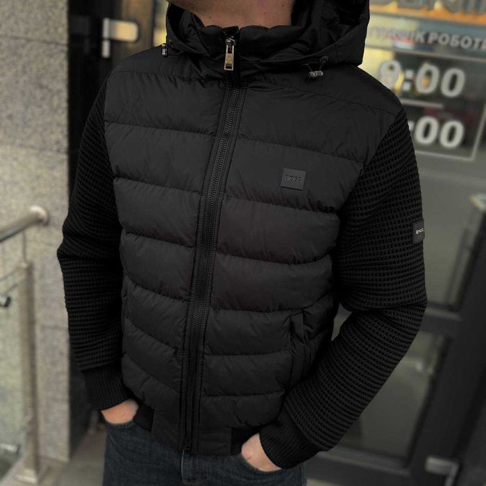 Чоловіча зимова куртка З Вязаними рукавами Hugo Boss
