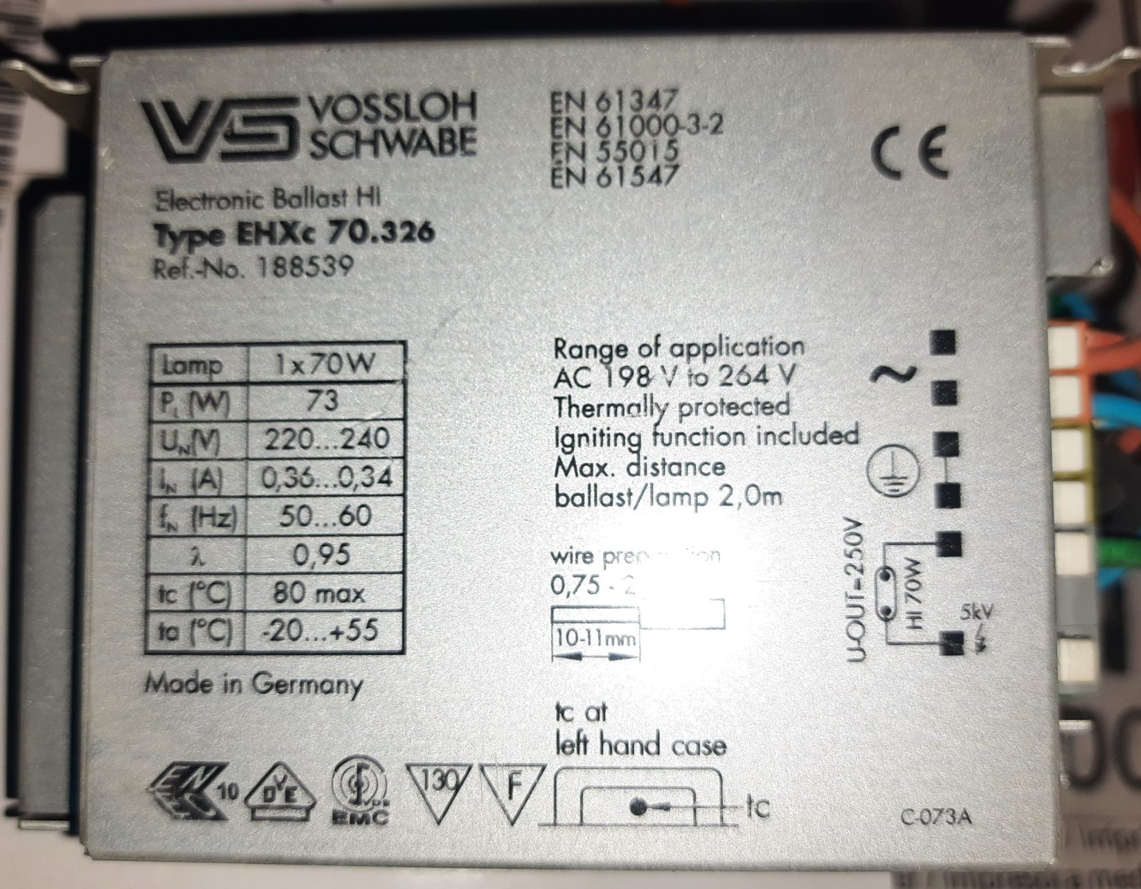 ЭПРА Vossloh Schwabe EHXc 70.326
