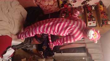 пижама человечек розовая пантера морда как новый 48-52 капюшон
