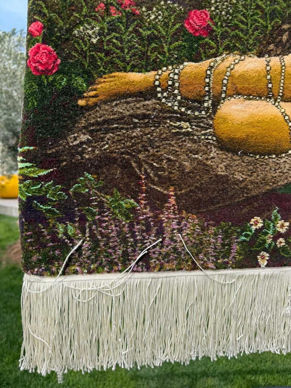 Nowy r.tkany obrazowy perski Iran Tabriz z jedwabiem 97x70 gal. 27 tyś