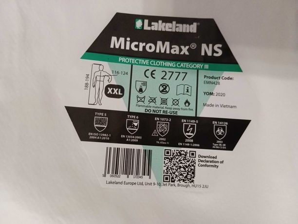 Kombinezon ochronny skafander Lakeland MicroMax XXL 50szt.