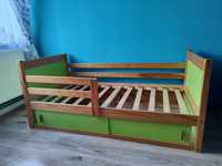 Łóżko drewniane dla dziecka 140x70cm z barierką w super stanie!