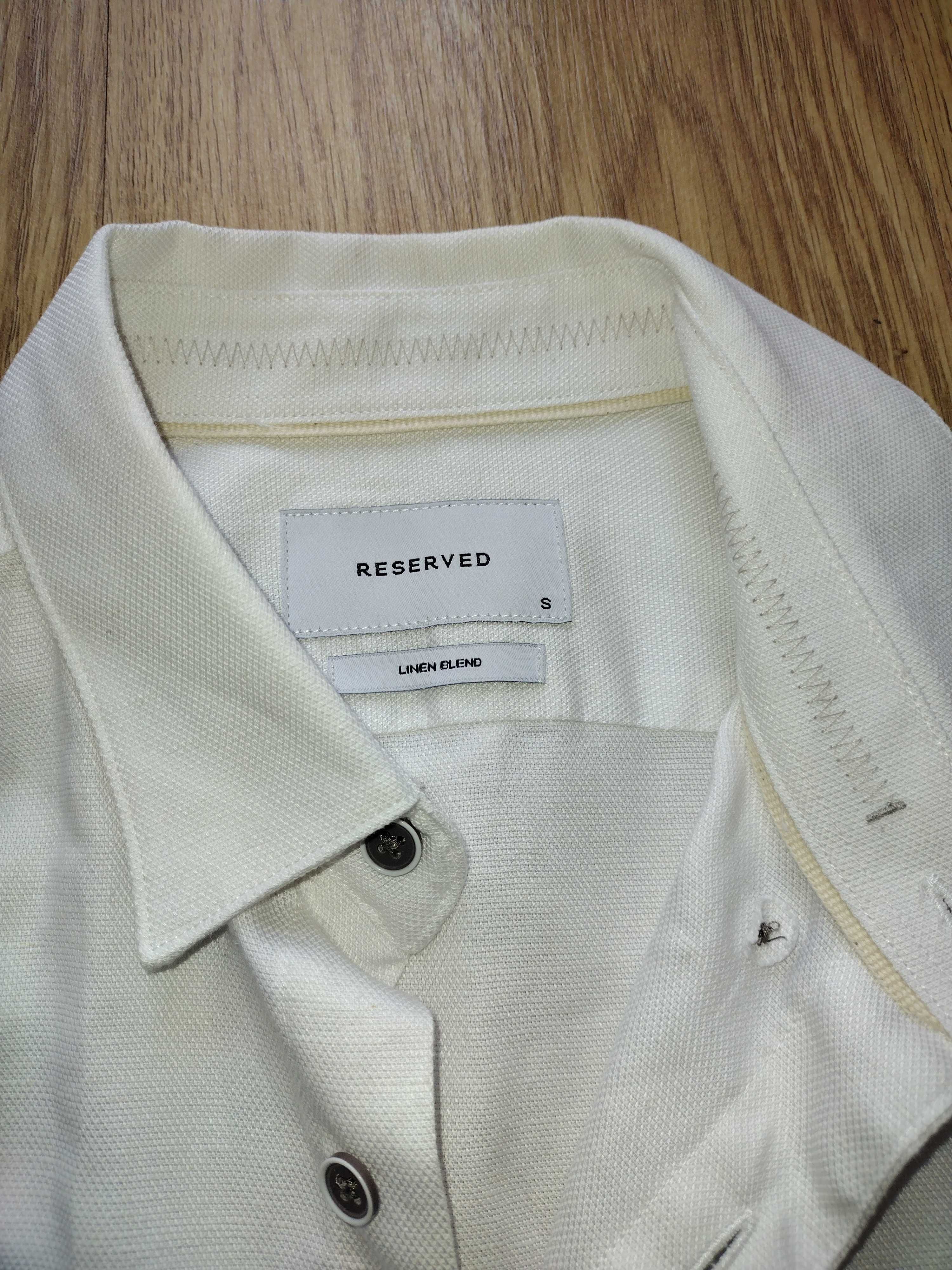biała męska koszula linen blend