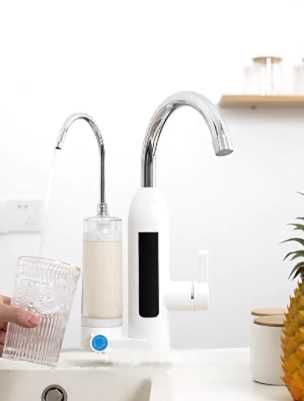 водонагреватель проточный + очиститель воды 2 крана смеситель бойлер