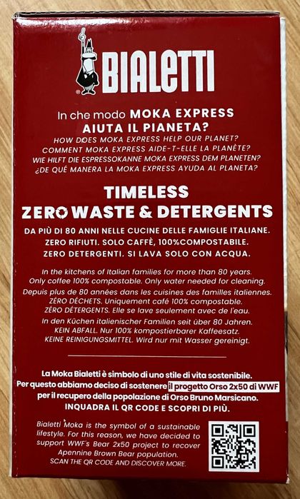 Bialetti Moka Express 3 TZ – Nowa, oryginalna kawiarka, Made in Italy