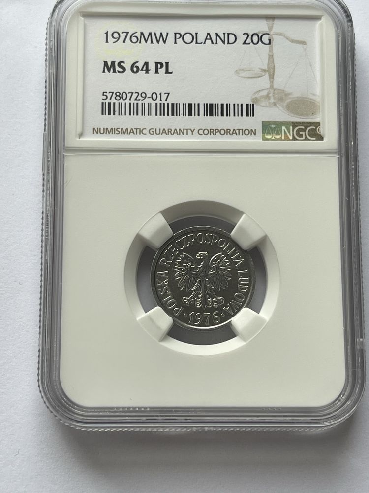 20 groszy 1976 NGC Proof MS64PL duża data