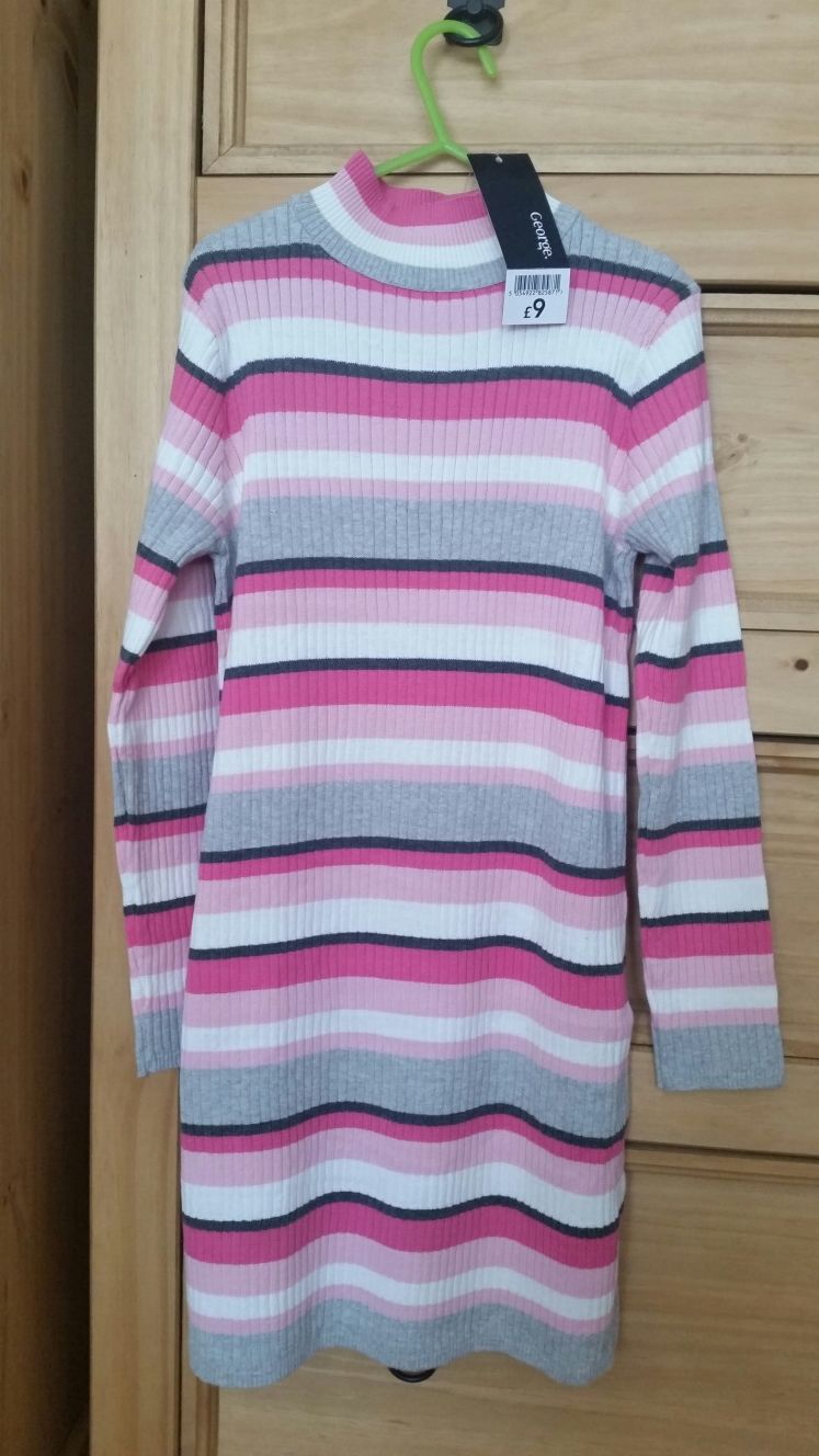 Nowa swetrowa sukienka George 7-8 lat 122-128 cm