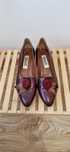 Skórzane czółenka Bally, made in italia, 36.5, bordo, 80's 90's