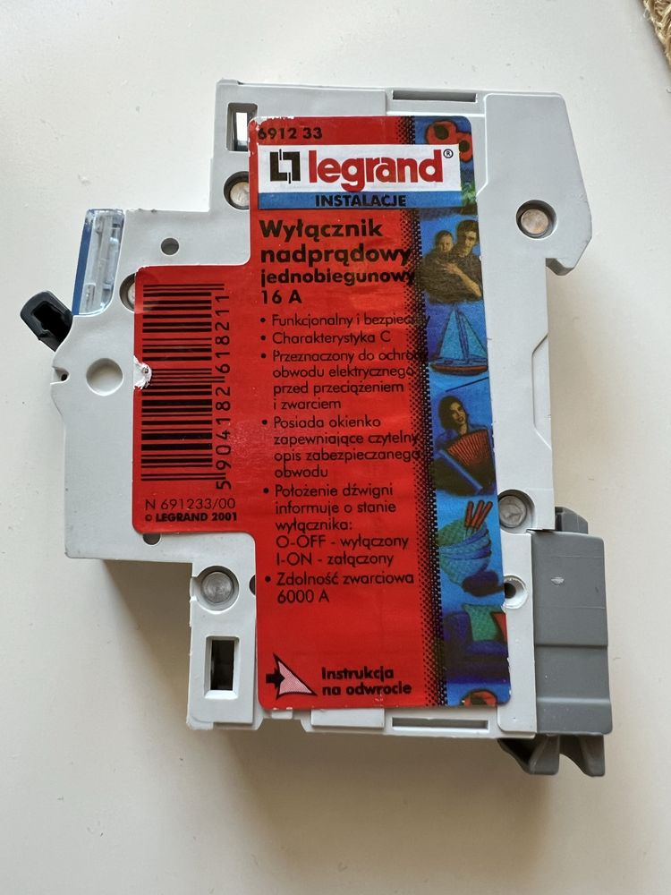 Wyłącznik naprądowy Legrand 230 V IP20 16A