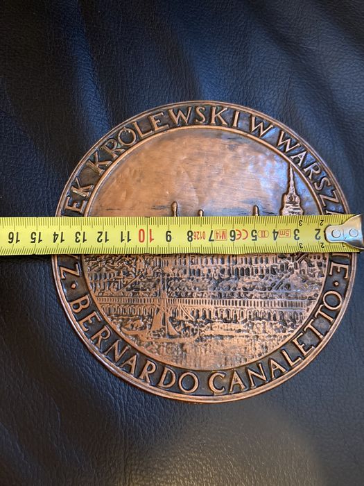 Medal Zamek Królewski w Warszawie odlew w miedzi 14,5 cm srednicy