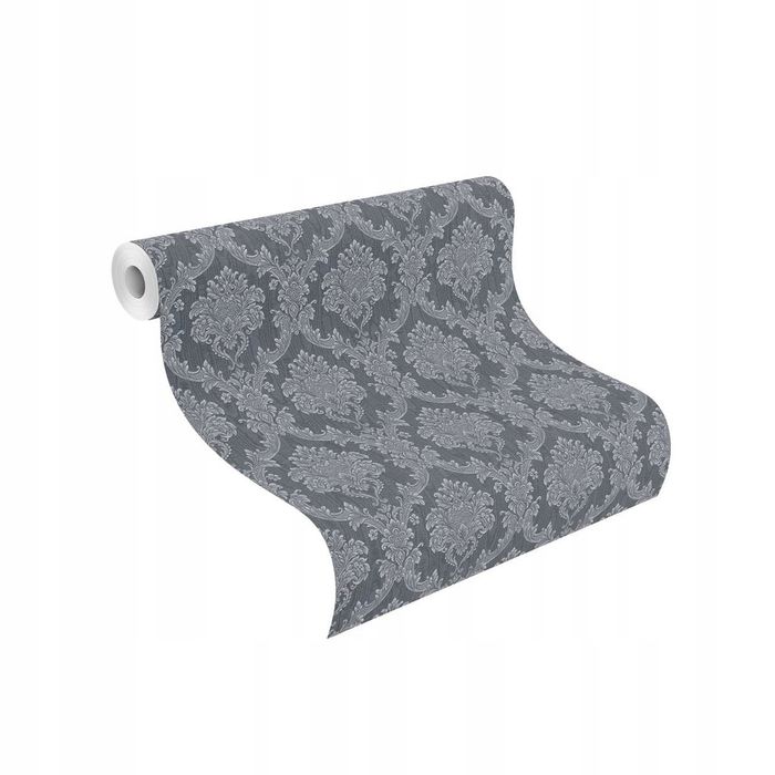 Rasch Tapeta Barok Ciemnoszara Papierowa 53 Cm
