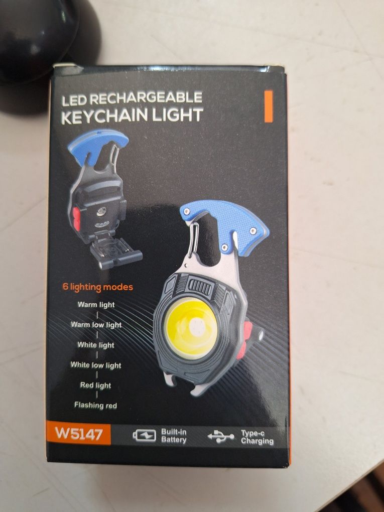 Аккумуляторный LED фонарик W5147 с Type-C (7 режимов, прикуриватель, к