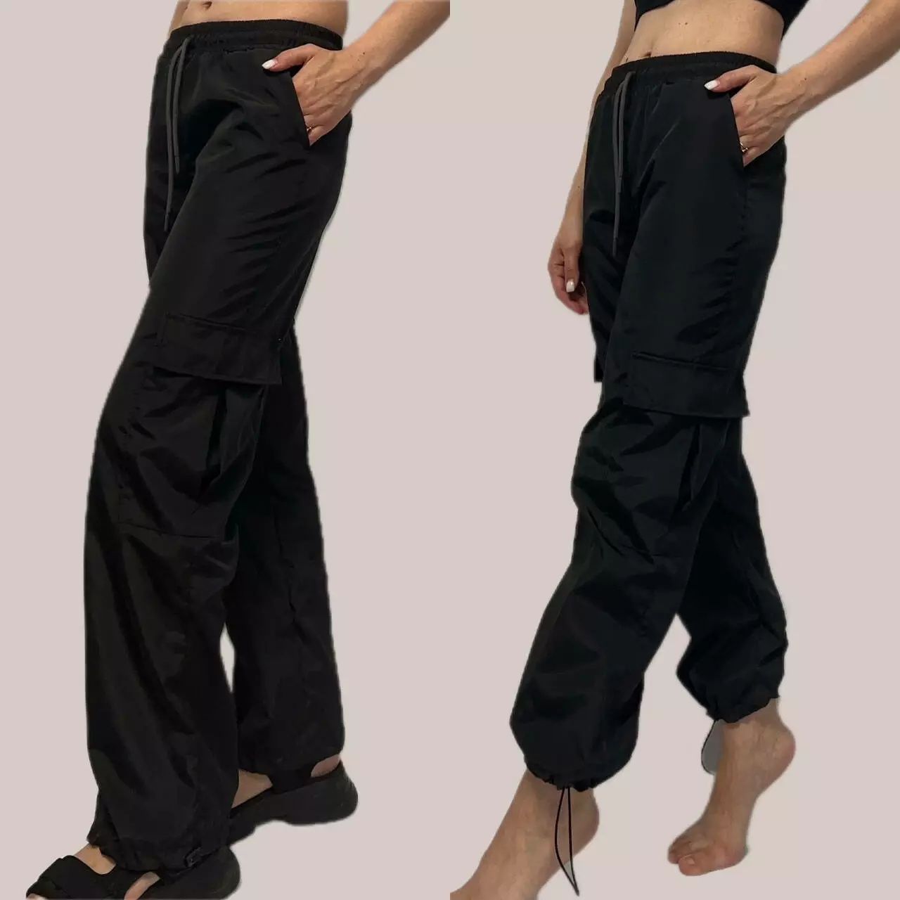 Стильні жіночі штани карго № 88 чорні