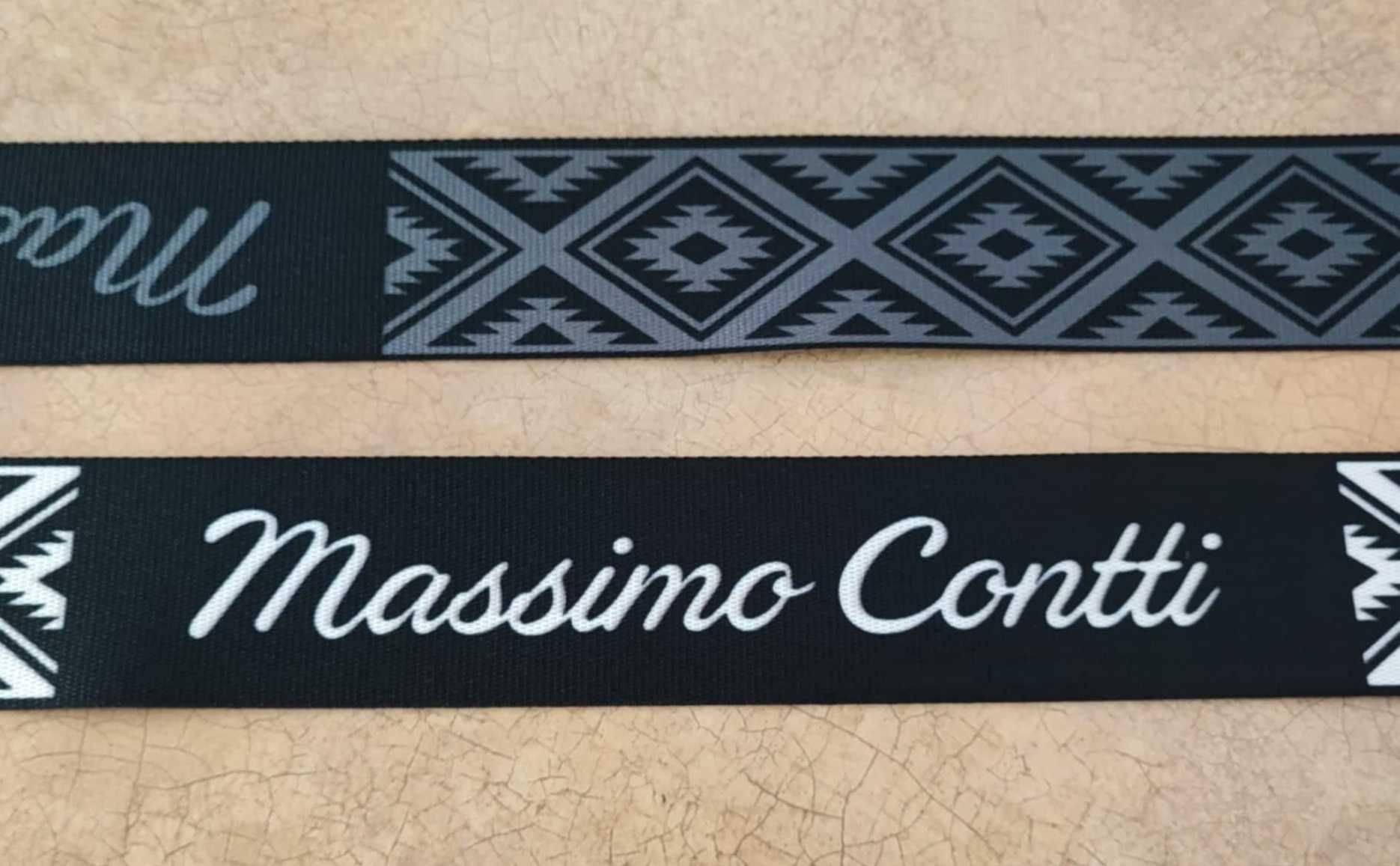 Pasek parciany do torebki Massimo Contti regulowany złote okucia NOWY