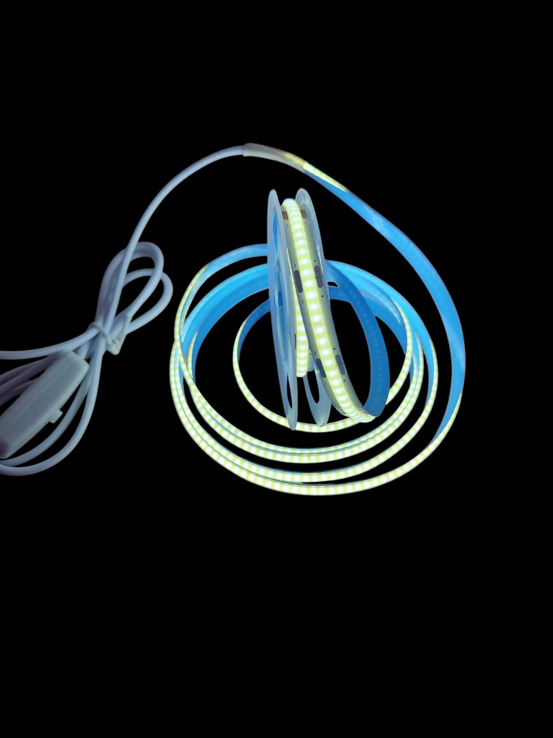 COB LED Light Strip 5V – 2 metry, zimna biel, USB
