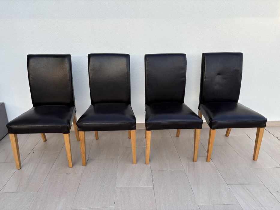 Conj. de 4 Cadeiras IKEA estofadas a pele