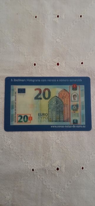 Cartão plástico-nota de 20,00