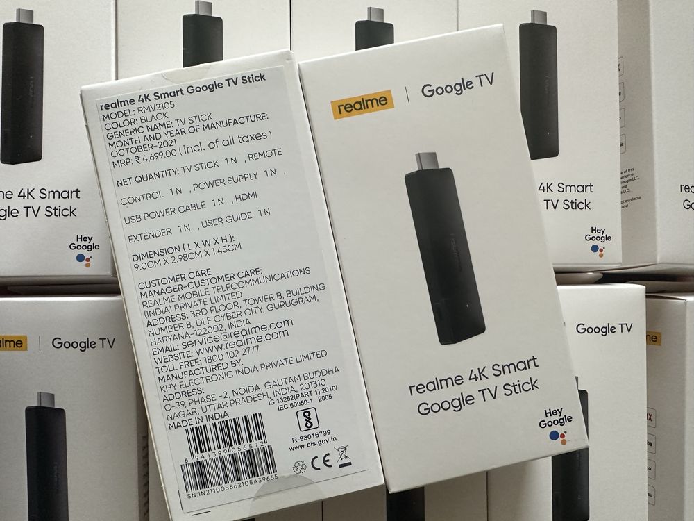 Realme 4K Smart Google TV Stick смарт тв приставка Android tv box