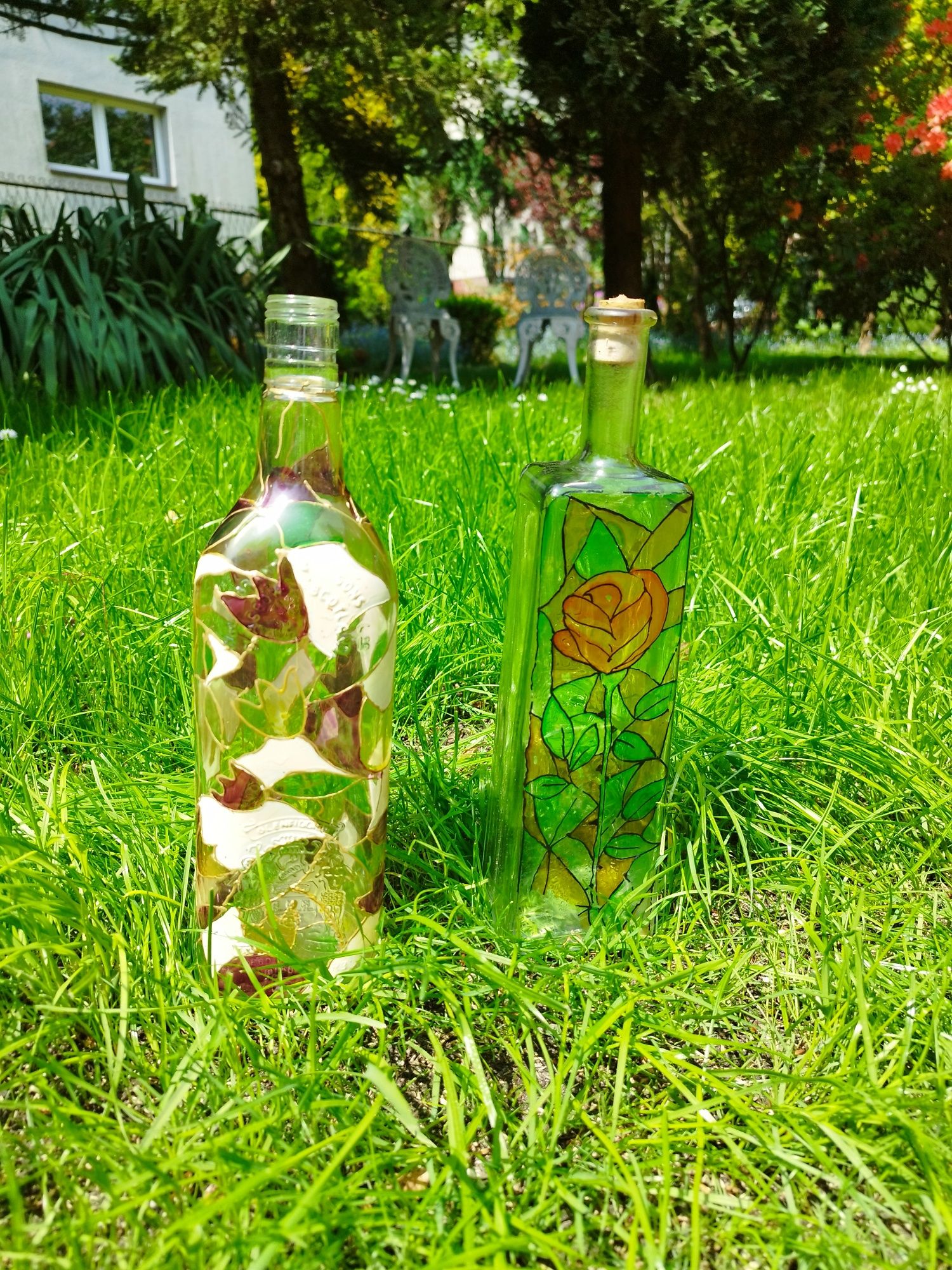 Malowane ręcznie butelki